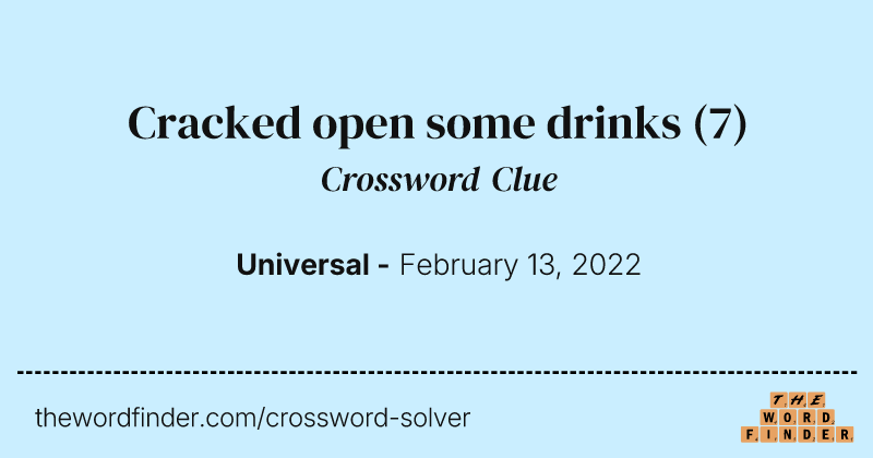 Cracked open some drinks crossword clue image