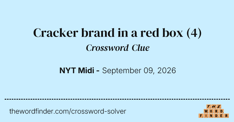 Cracker brand in a red box crossword clue image