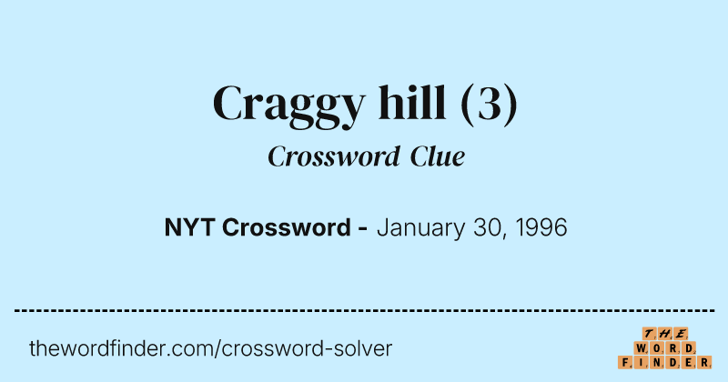 Craggy hill crossword clue image