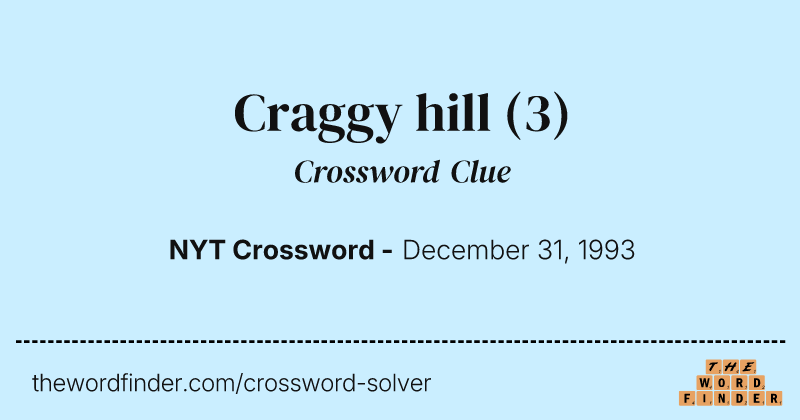 Craggy hill crossword clue image