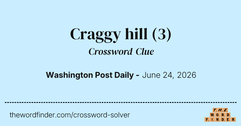 Craggy hill crossword clue image