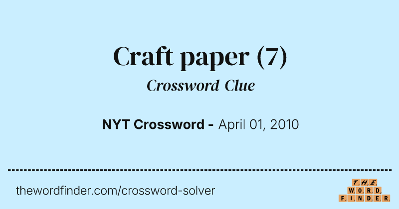 Craft paper crossword clue image