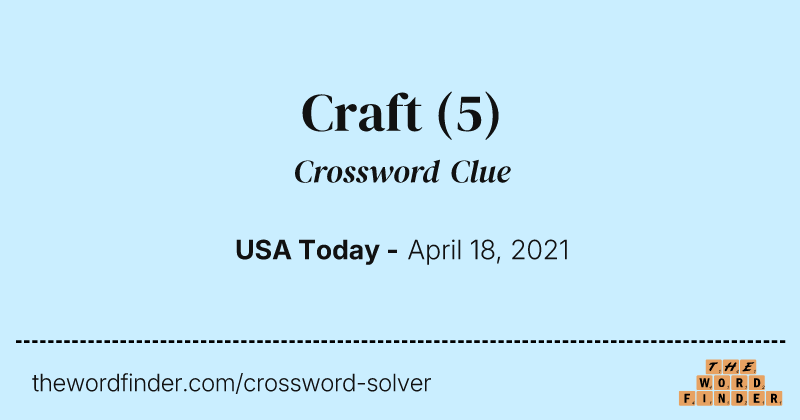 Craft crossword clue image