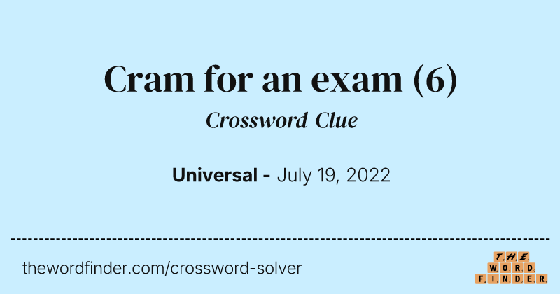 Cram for an exam crossword clue image