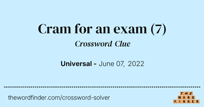 Cram for an exam crossword clue image