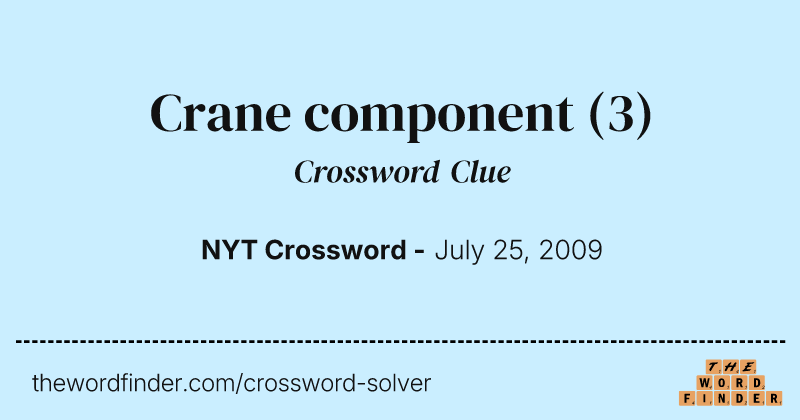 Crane component crossword clue image