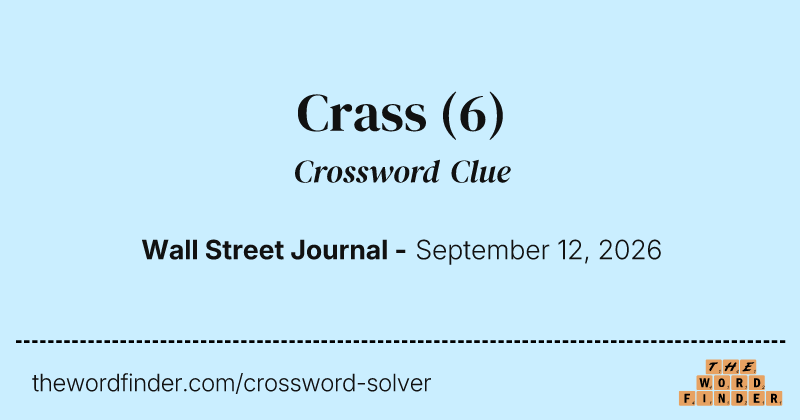 Crass crossword clue image