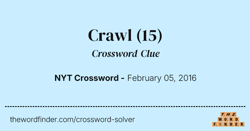 Crawl crossword clue image