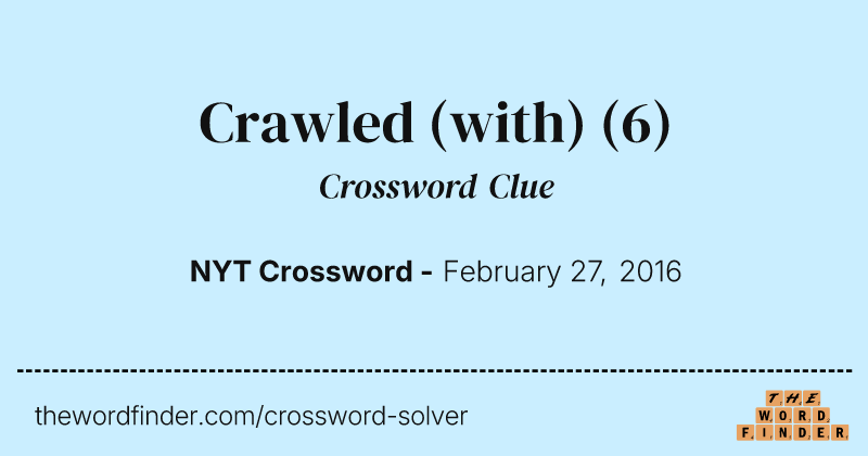 Crawled (with) crossword clue image