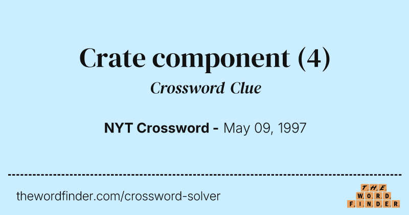 Crate component crossword clue image