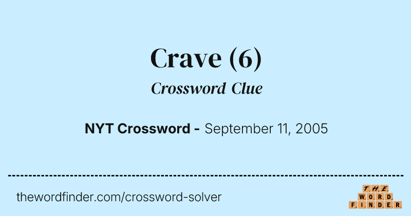 Crave crossword clue image
