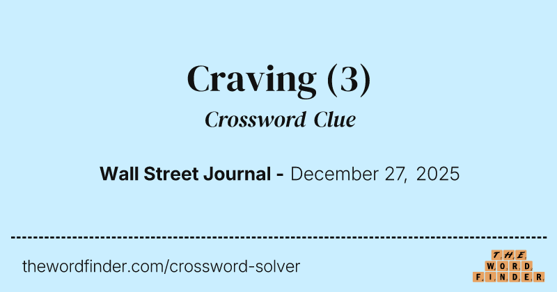 Craving crossword clue image