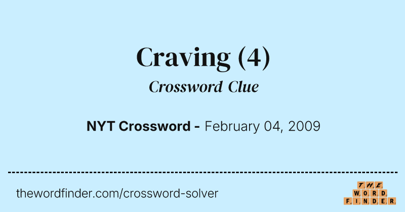 Craving crossword clue image
