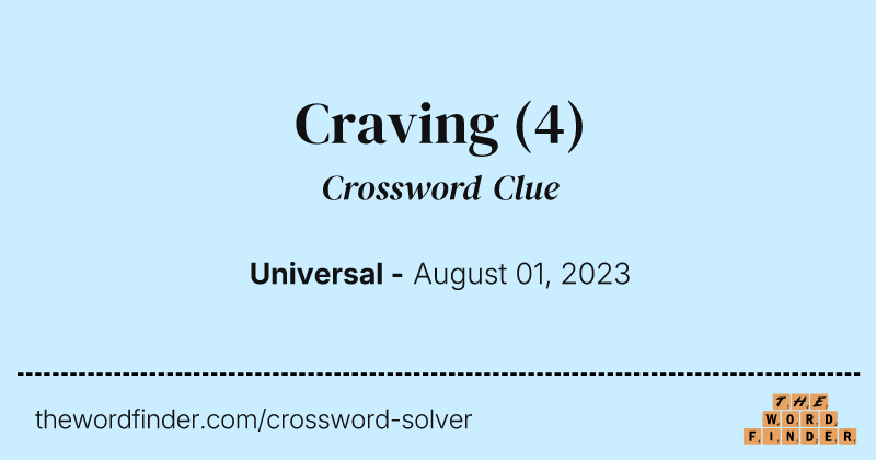 Craving crossword clue image