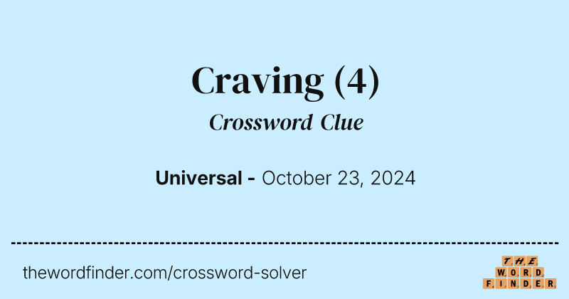 Craving crossword clue image