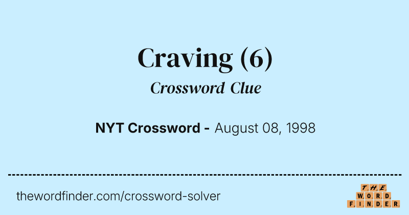 Craving crossword clue image