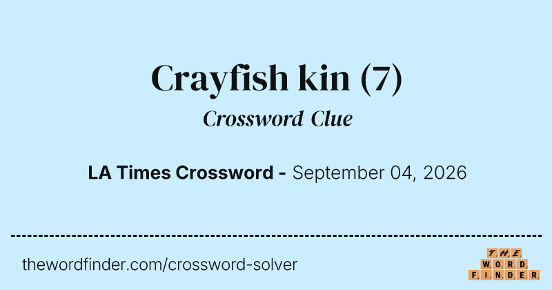 Crayfish kin crossword clue image