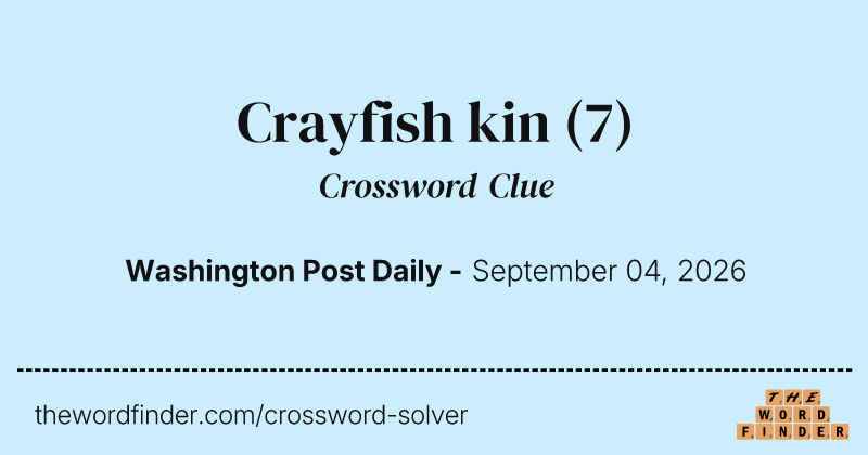 Crayfish kin crossword clue image