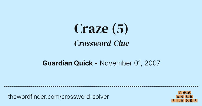 Craze crossword clue image