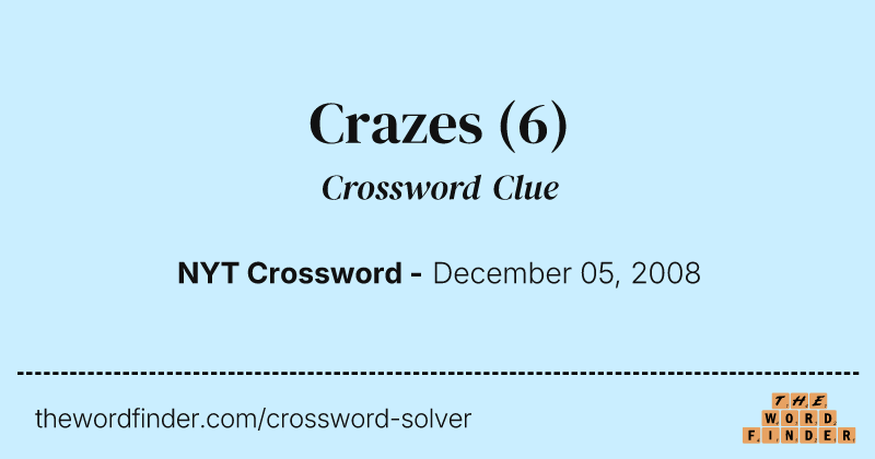 Crazes crossword clue image