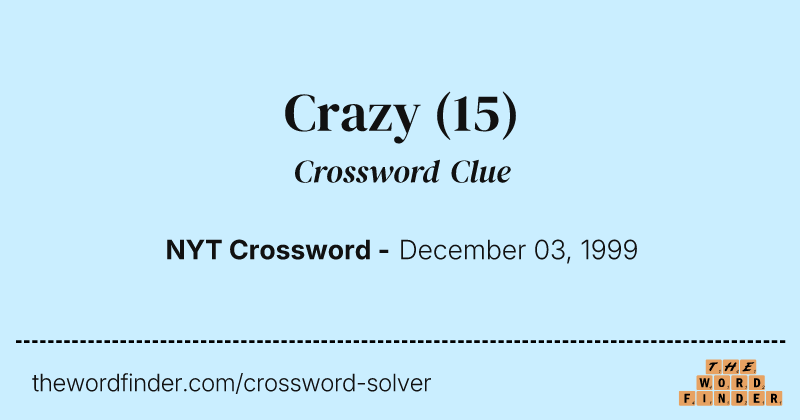 Crazy crossword clue image