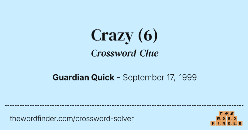 Crazy crossword clue image