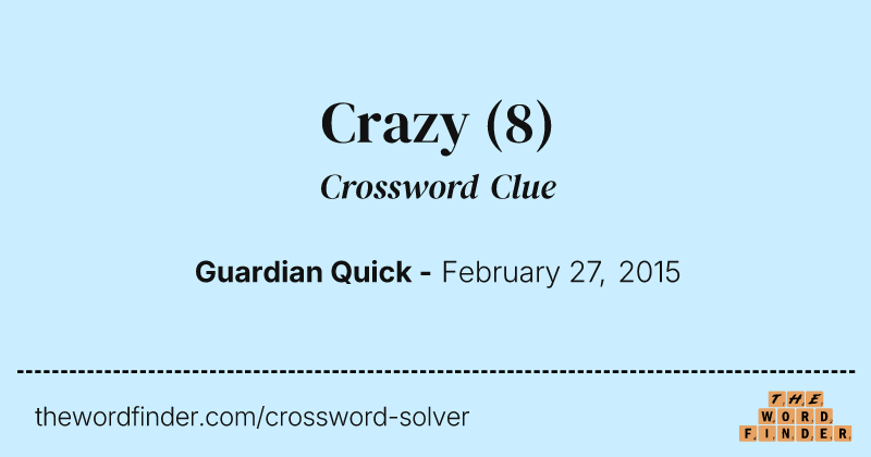Crazy crossword clue image