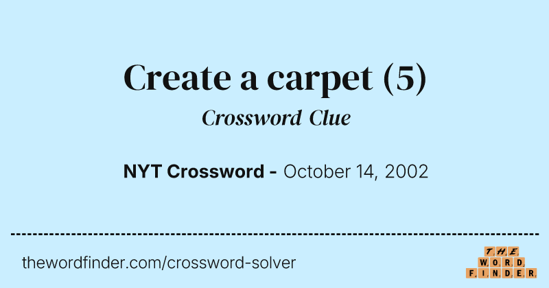 Create a carpet crossword clue image