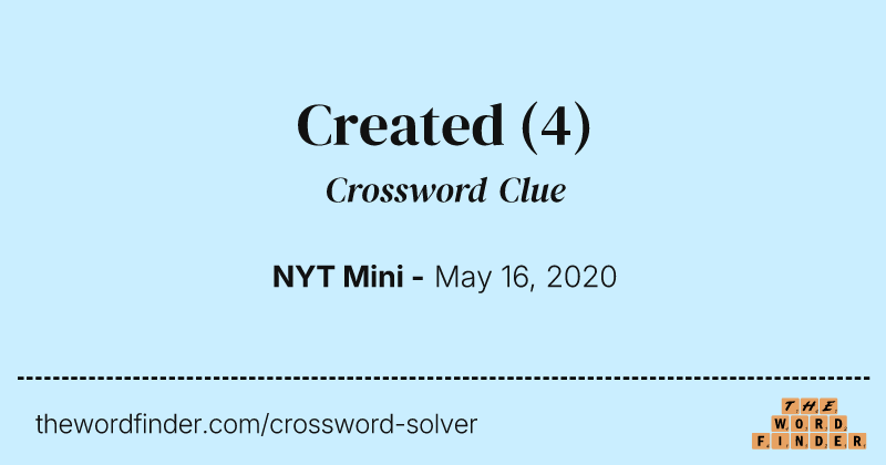 Created crossword clue image