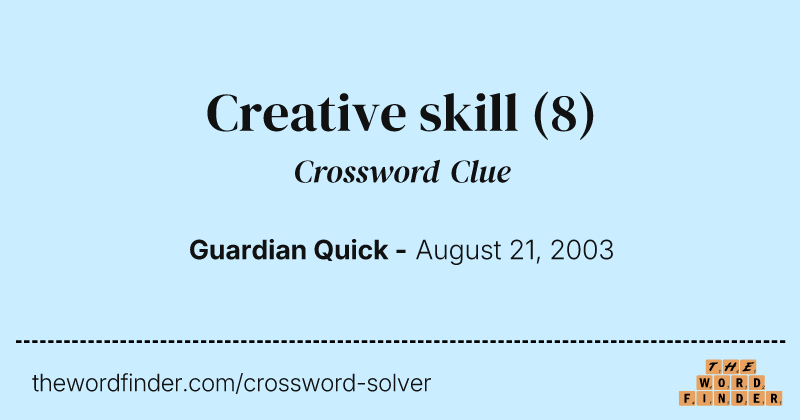 Creative skill crossword clue image