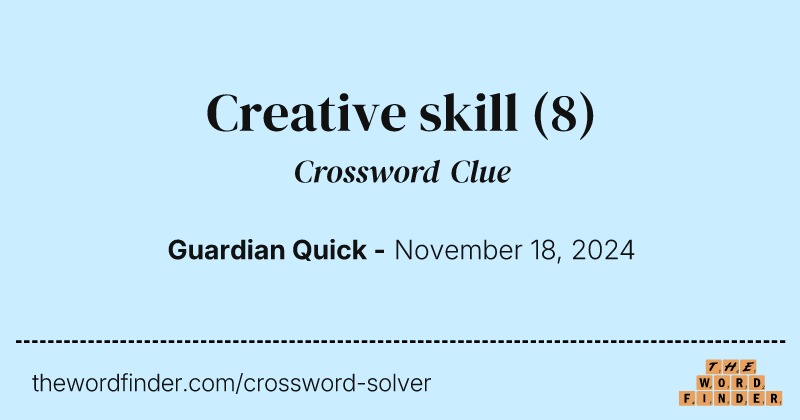 Creative skill crossword clue image