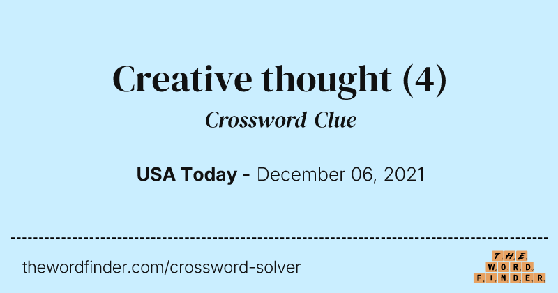 Creative thought crossword clue image