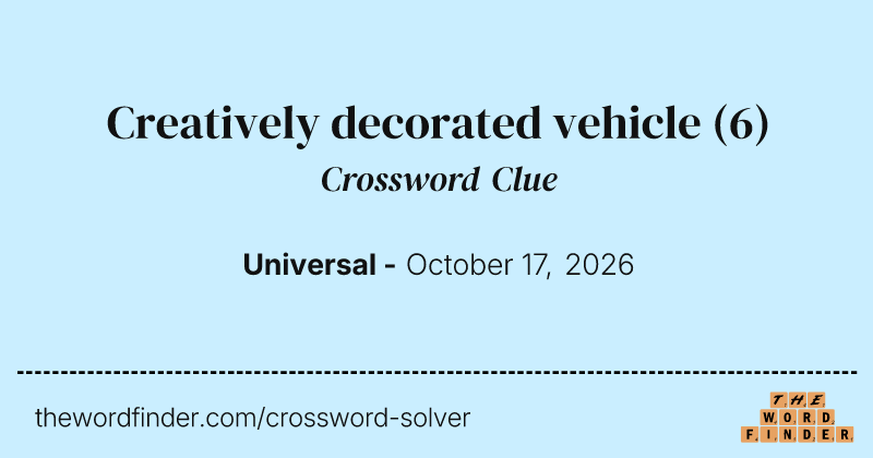 Creatively decorated vehicle crossword clue image