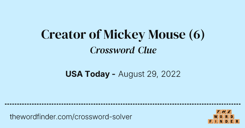 Creator of Mickey Mouse crossword clue image