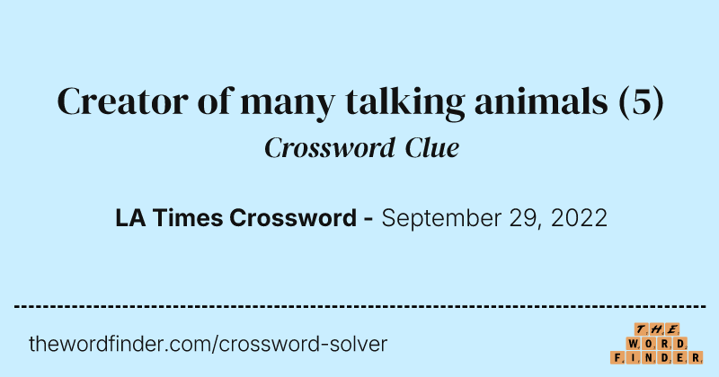 Creator of many talking animals crossword clue image