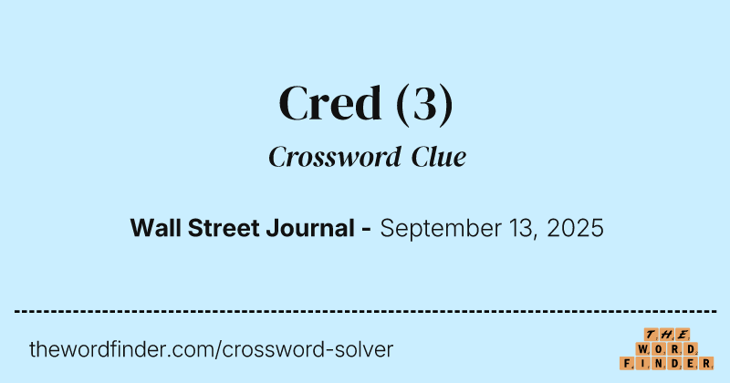 Cred crossword clue image