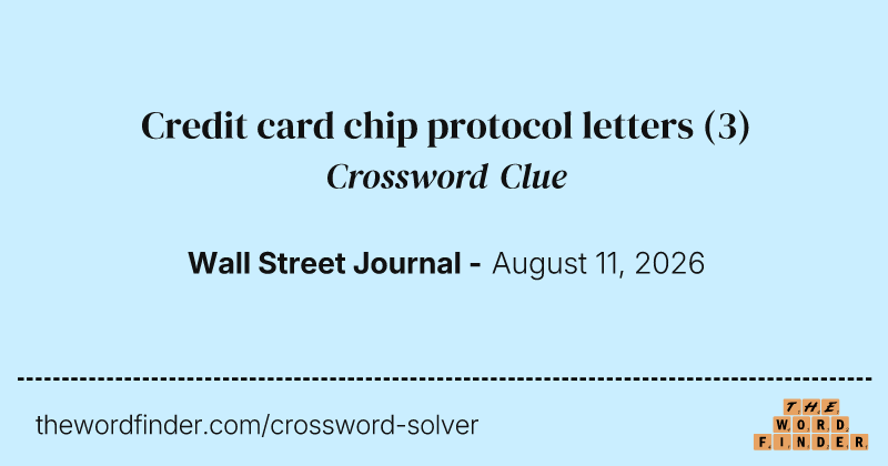 Credit card chip protocol letters crossword clue image