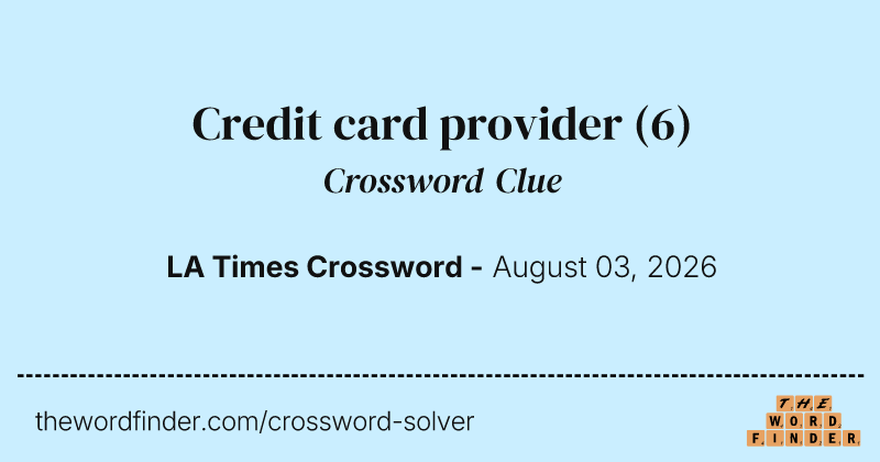 Credit card provider crossword clue image