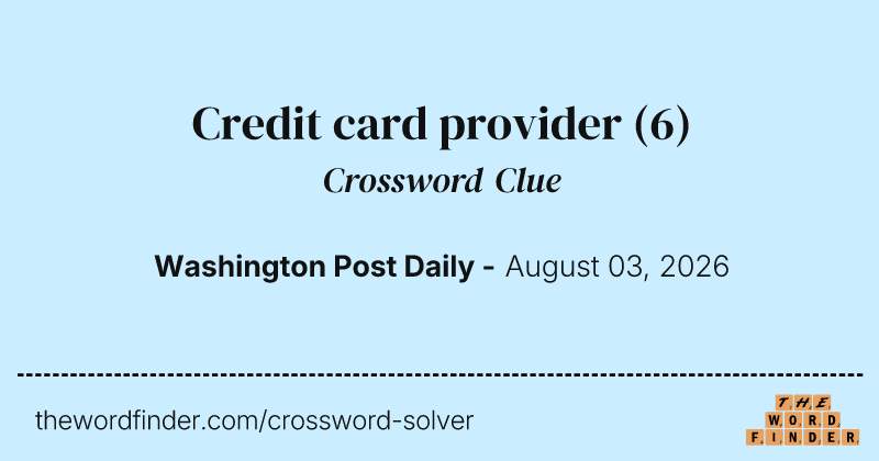 Credit card provider crossword clue image