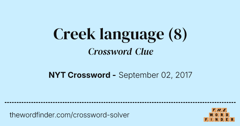 Creek language crossword clue image