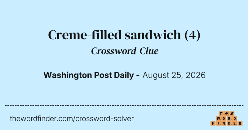 Creme-filled sandwich crossword clue image