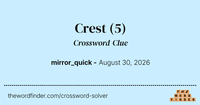 Crest crossword clue image