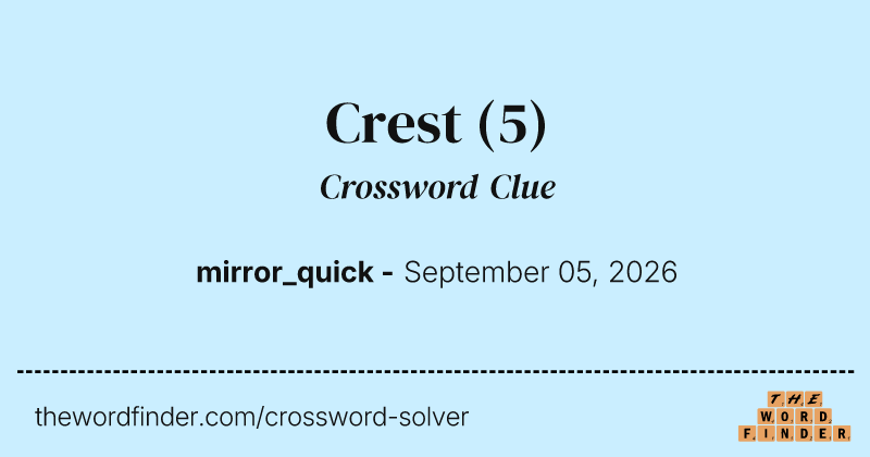 Crest crossword clue image