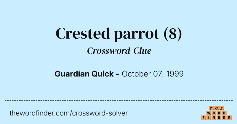 Crested parrot crossword clue image
