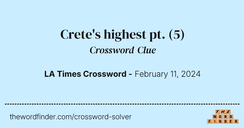 Crete's highest pt. crossword clue image