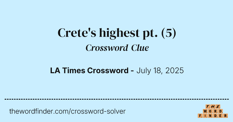 Crete's highest pt. crossword clue image