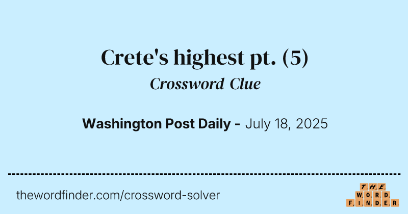 Crete's highest pt. crossword clue image