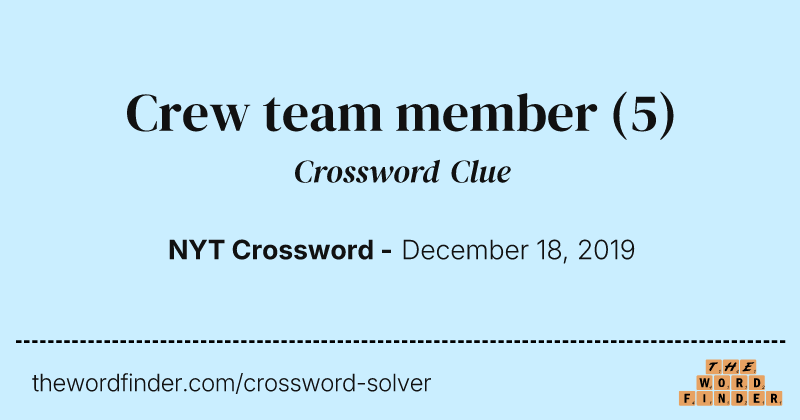 Crew team member crossword clue image