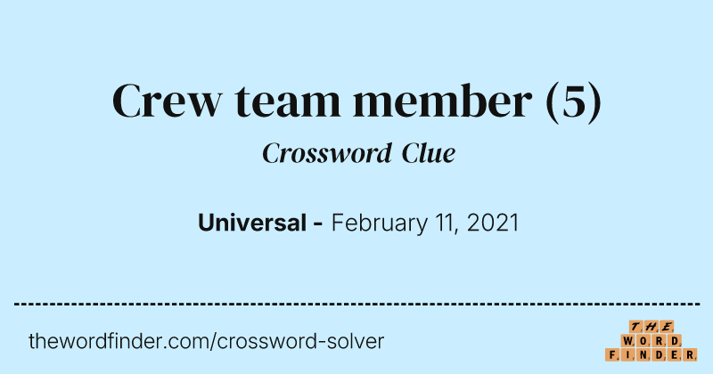 Crew team member crossword clue image
