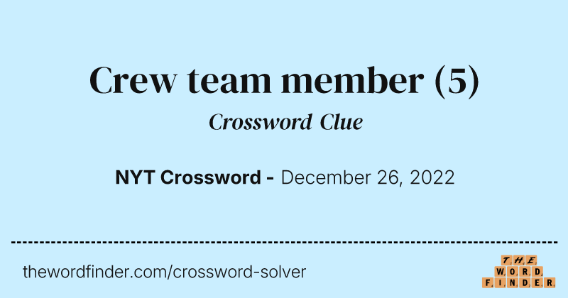 Crew team member crossword clue image